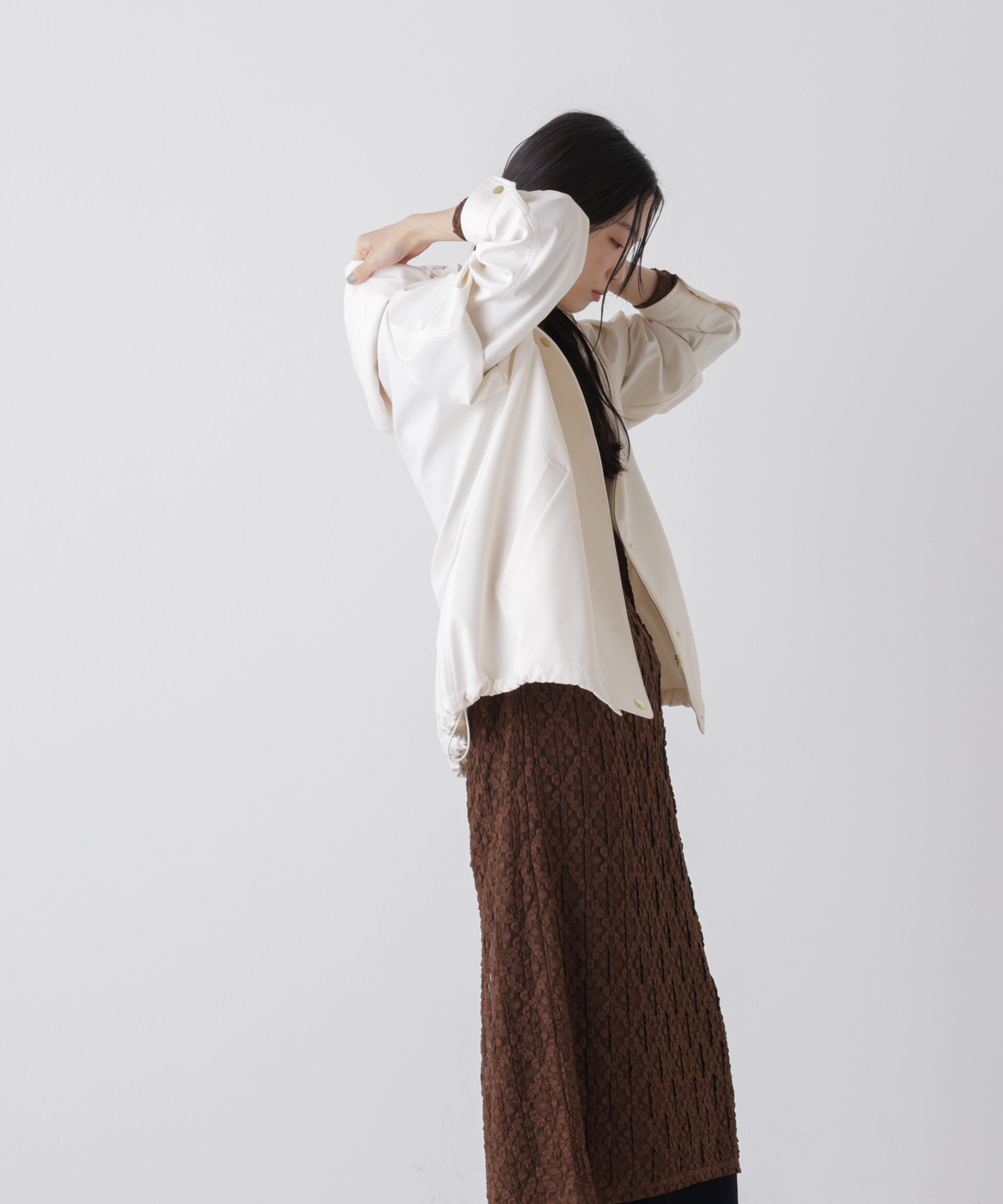 nano･universe「撥水＆花粉ガード フードブルゾン」|ブルゾン・スタジャン|