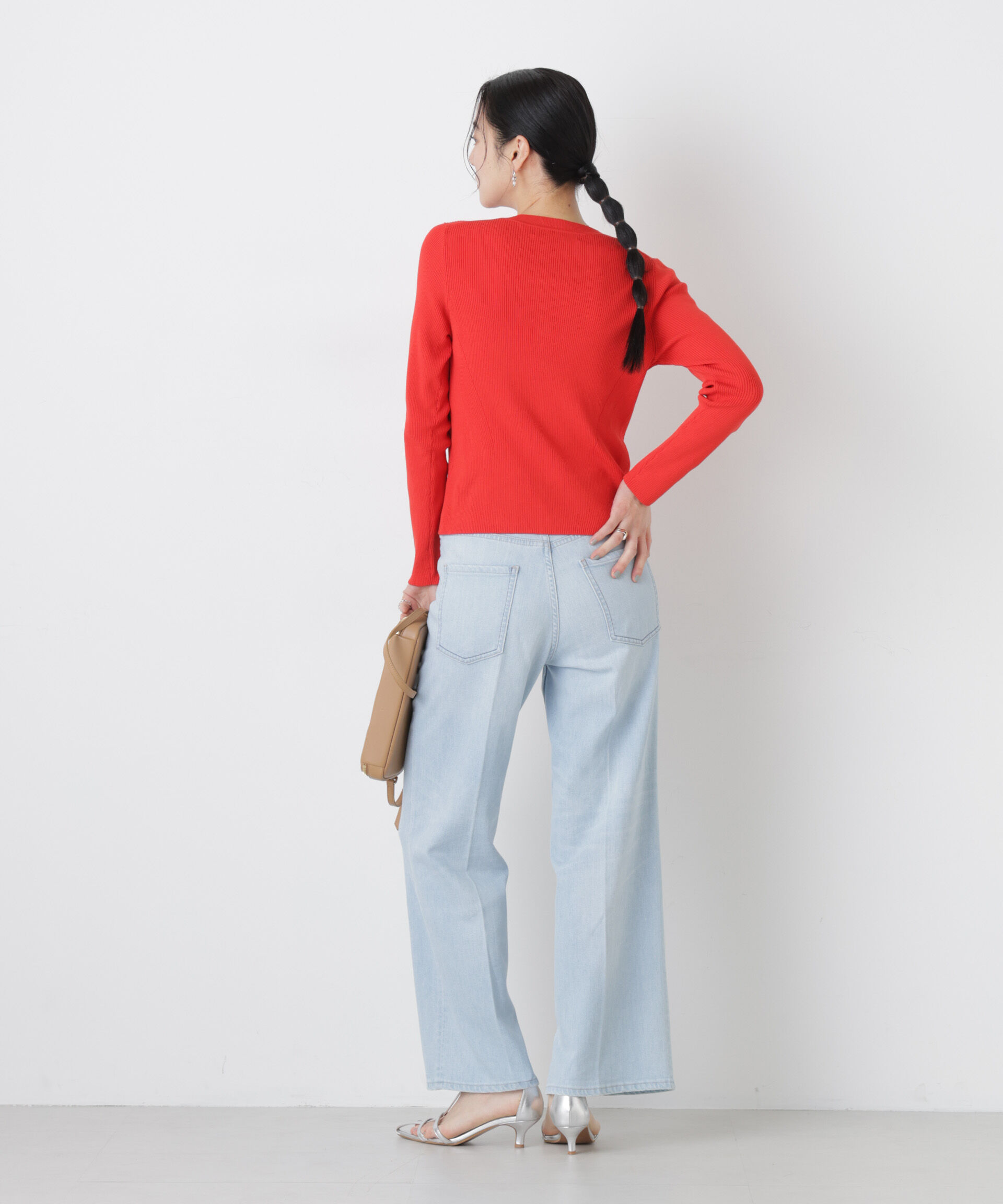 nano･universe「ウォッシャブルハイツイストVネックリブカーディガン」|ニット・セーター|