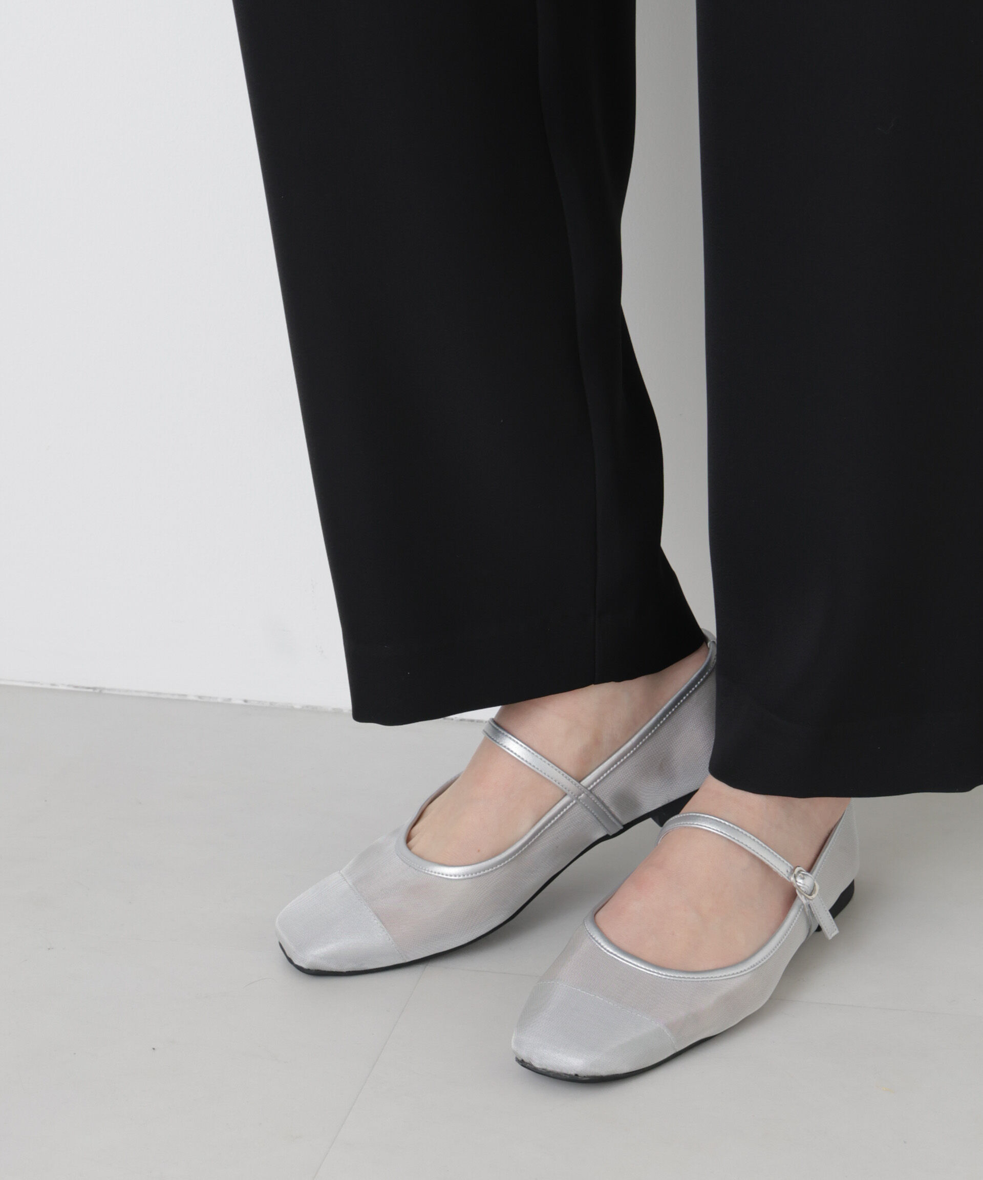 nano･universe「メッシュメリージェーン」|ビジネス・ドレスシューズ|シルバー