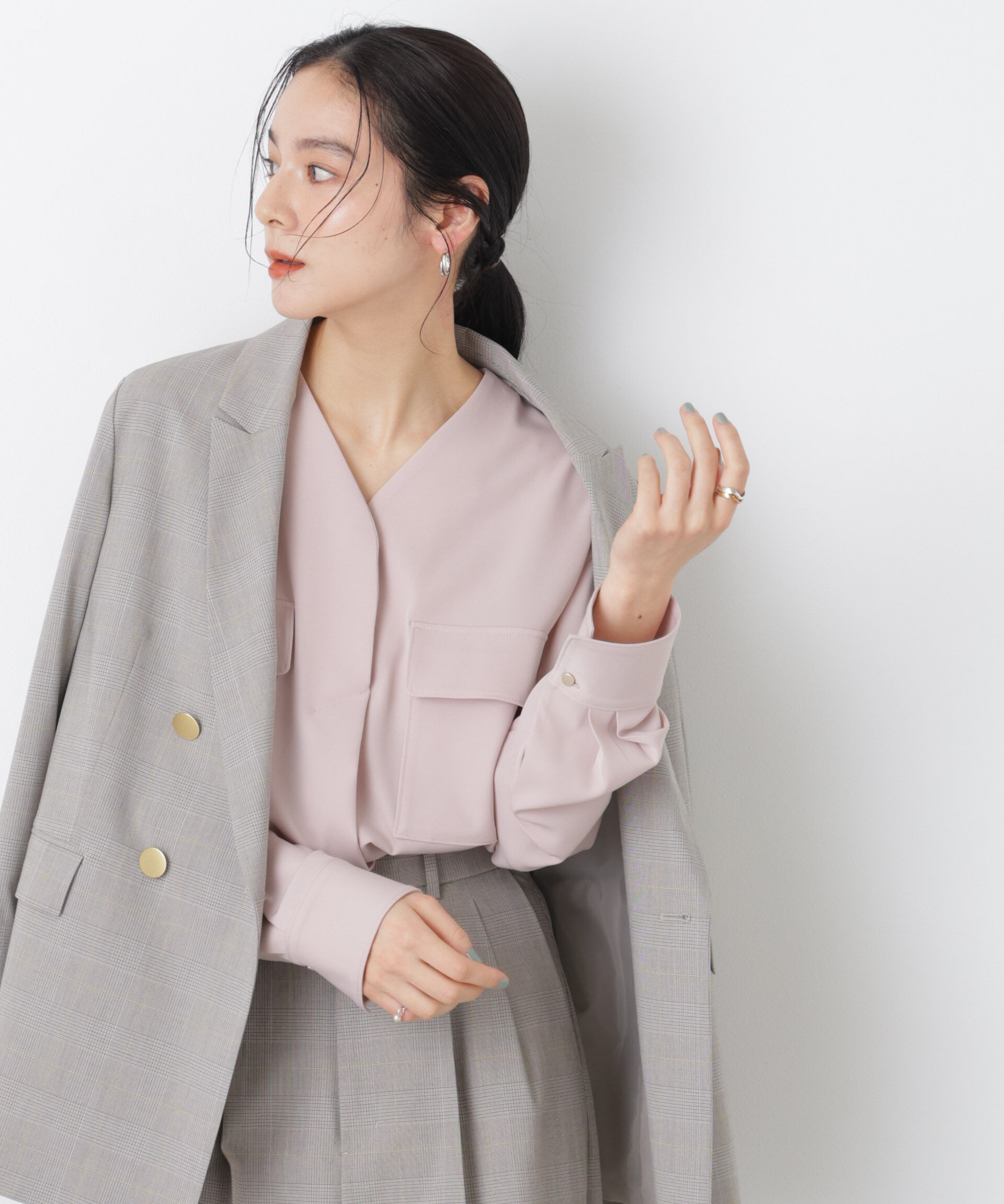 nano･universe「スキッパーポケットブラウス」|シャツ・ブラウス|ピンクベージ 6