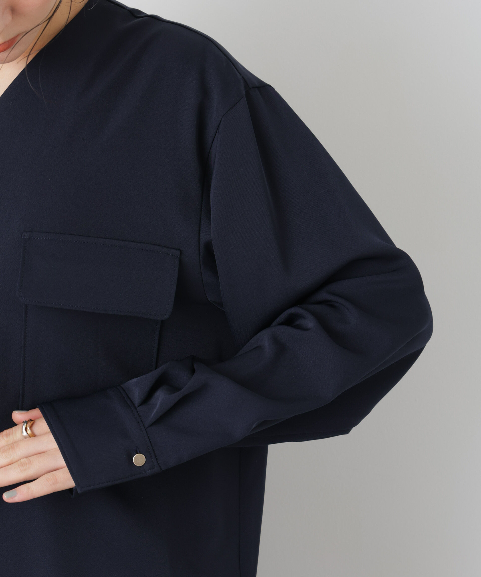 nano･universe「スキッパーポケットブラウス」|シャツ・ブラウス|