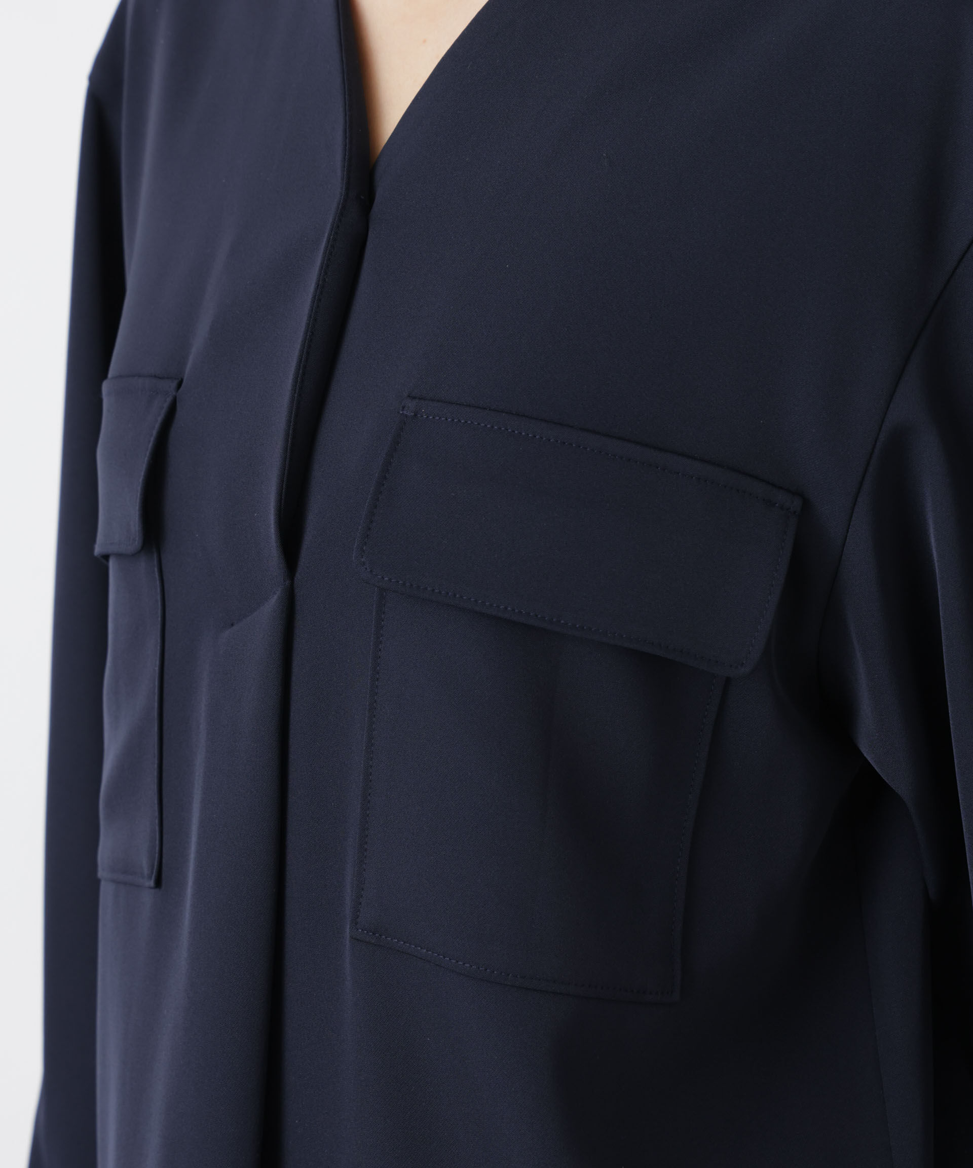 nano･universe「スキッパーポケットブラウス」|シャツ・ブラウス|