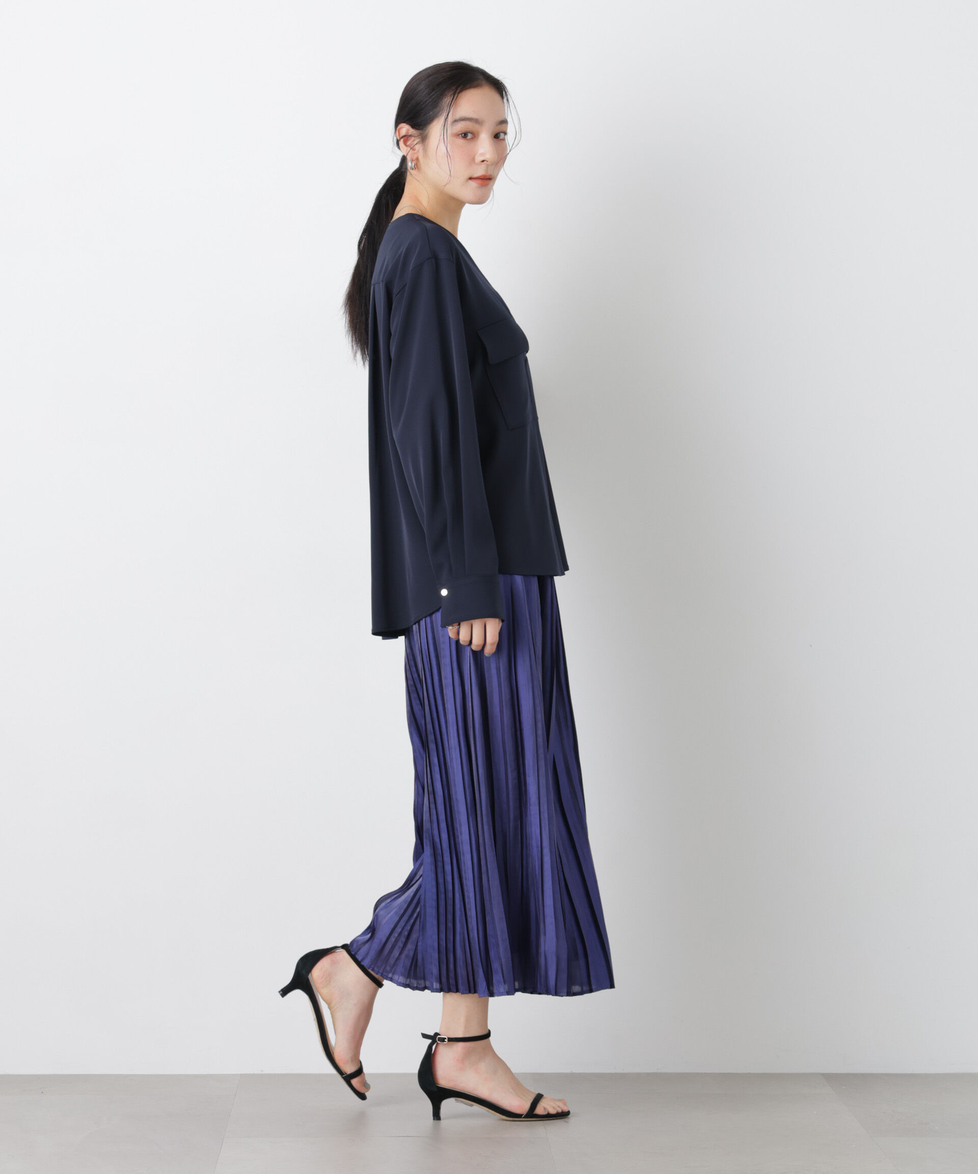 nano･universe「スキッパーポケットブラウス」|シャツ・ブラウス|