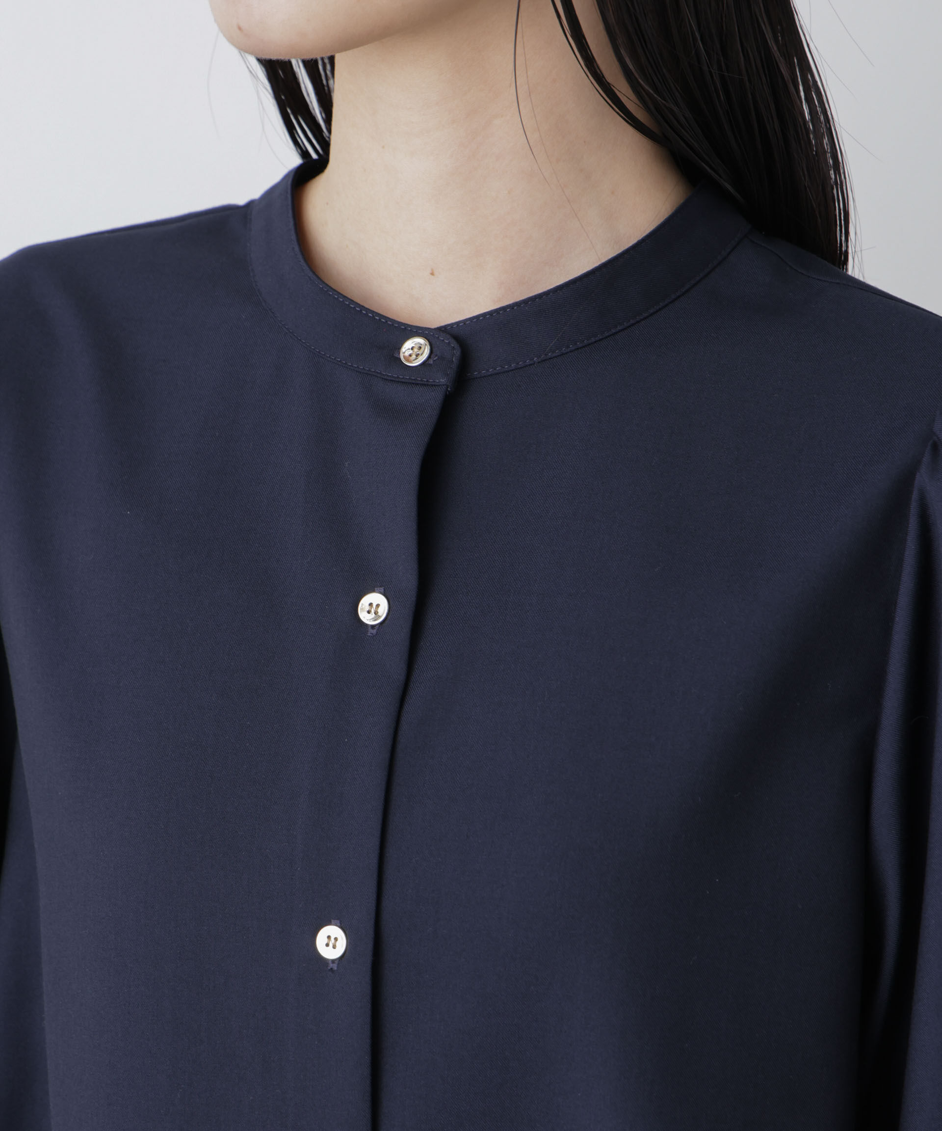 nano･universe「マシンウォッシャブルイージーケア ギャザースリーブブラウス」|シャツ・ブラウス|