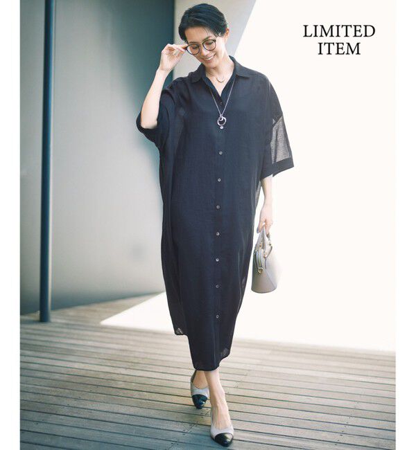 自由区「【WEB限定】シアーラミーローンシャツ ワンピース」|ワンピース|