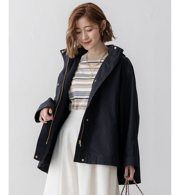 23区「【VERY3月号掲載/撥水加工】ライトツイル フーディーアウター」|ミリタリー・モッズコート|ネイビー系