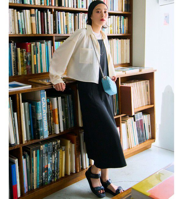 23区「【洗える】リネンレーヨンストレッチ  Iライン キャミソール ワンピース」|ワンピース|