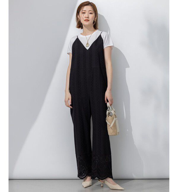 23区「【洗える】コットンエンブロイダリー オールインワン」|オールインワン|