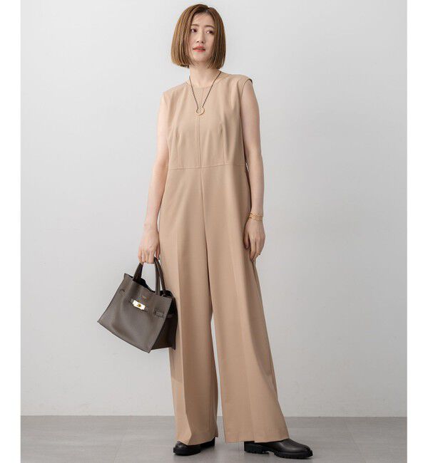 23区「【洗える】TWマットクロス オールインワン」|オールインワン|キャメル系