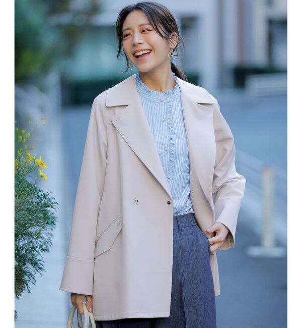 ANY SIS「【2WAY】エレカジストレッチミドルトレンチ コート」|トレンチコート|ライトグレー