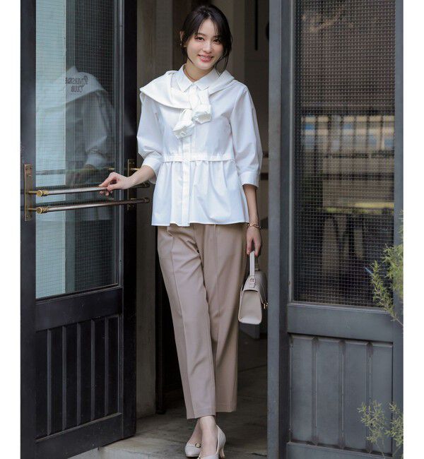 ANY SIS「スマートビューティストレッチ テーパードパンツ」|その他|グレージュ