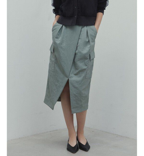 BEIGE,「【洗える】ACANTHUS / カーゴディティールコクーンタックスカート」|スカート|Light Khaki