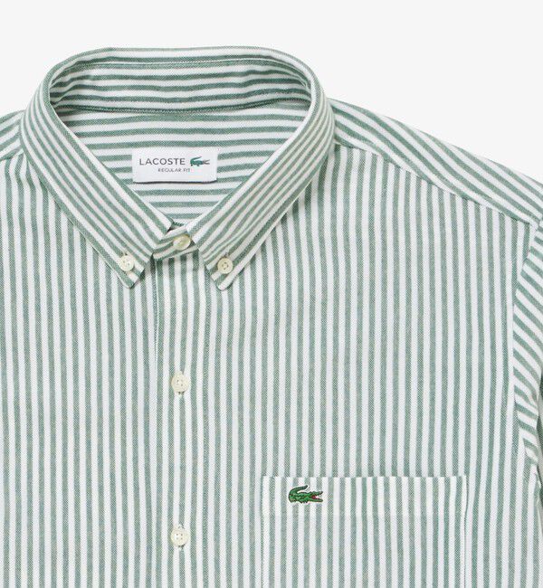 LACOSTE「クールマックスブレンド鹿の子地ストライプシャツ」|シャツ・ブラウス|