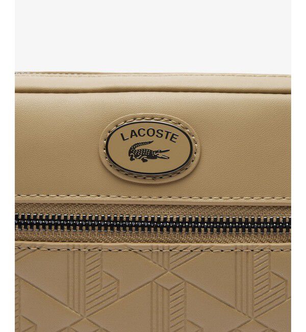 LACOSTE「モノグラム レザーモノグラムリポーターバッグ」|ショルダー・メッセンジャー|
