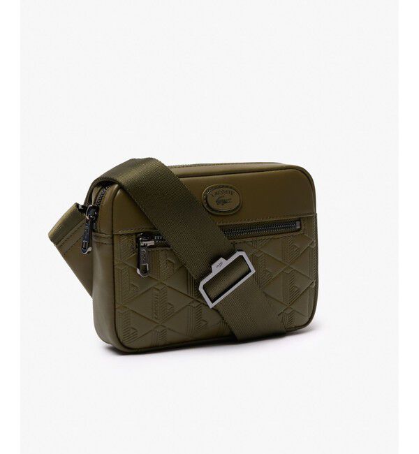 LACOSTE「モノグラム レザーモノグラムリポーターバッグ」|ショルダー・メッセンジャー|