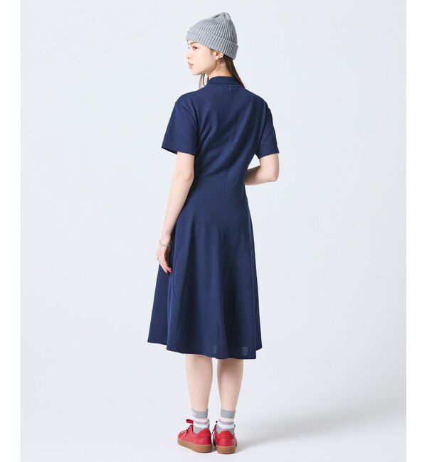 LACOSTE「鹿の子地シャツドレス ドレープフレアワンピース」|ワンピース|