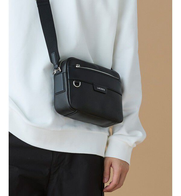 LACOSTE「オシアン レザーレポーターバッグ」|ショルダー・メッセンジャー|