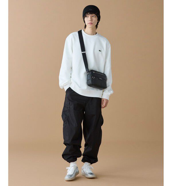 LACOSTE「オシアン レザーレポーターバッグ」|ショルダー・メッセンジャー|