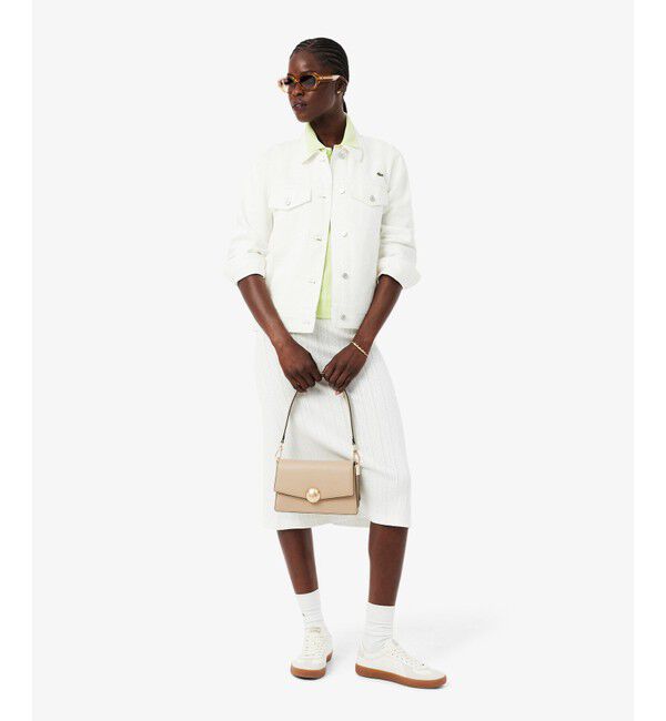 LACOSTE「テニスブリス レザーミディアムショルダーバッグ ダブルストラップ 2WAY」|ハンドバッグ|