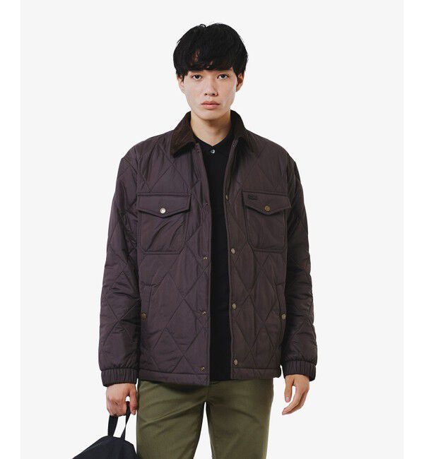 LACOSTE「THERMORE中綿 コーデュロイカラーキルティングジャケット」|ブルゾン・スタジャン|ダークブラウン