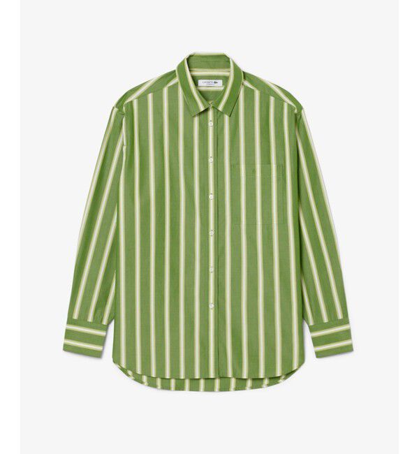 LACOSTE「オーバーサイズストライプポプリンシャツ」|シャツ・ブラウス|