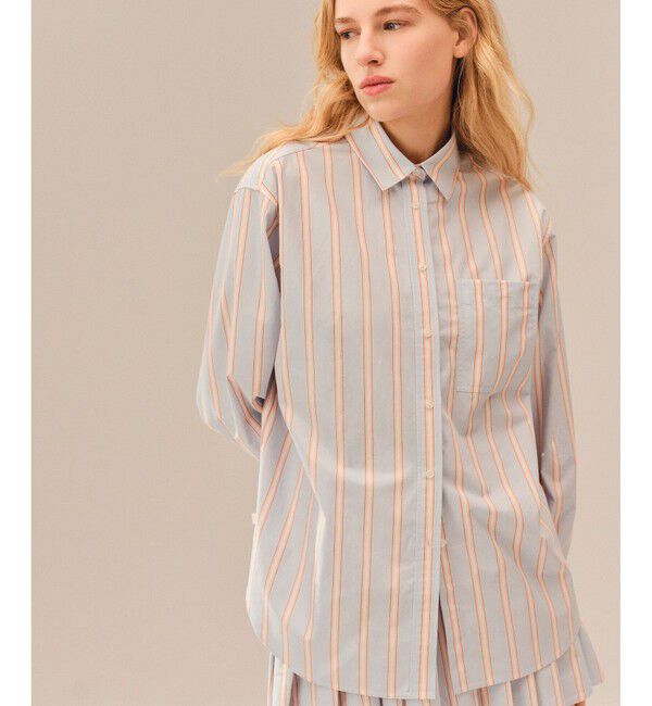 LACOSTE「オーバーサイズストライプポプリンシャツ」|シャツ・ブラウス|