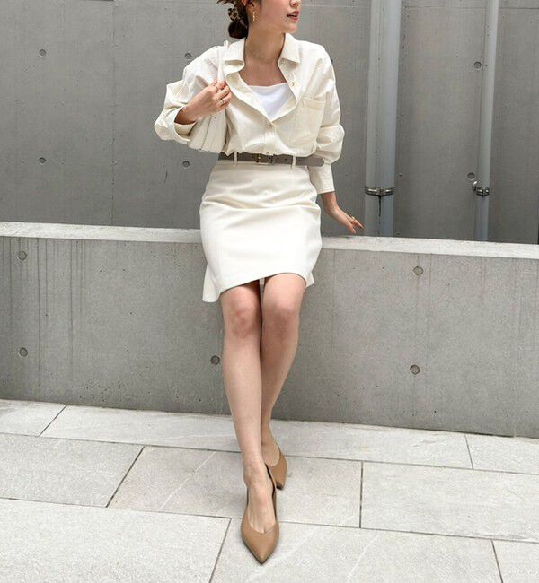 NOLLEY'S「ストレッチカルゼショートスカート」|台形|