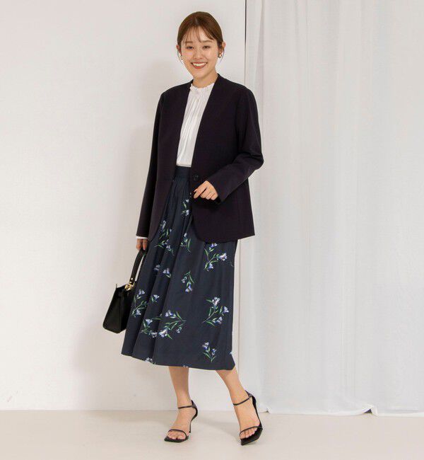 NOLLEY'S「ウォッシャブルフラワープリントスカート」|フレア|