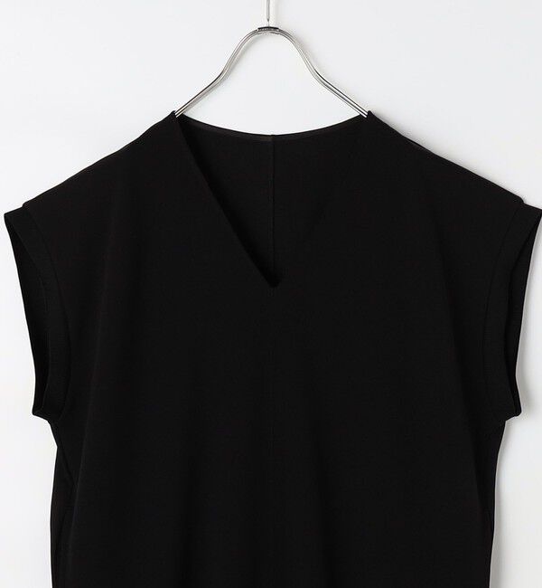 Rie Miller「ウォッシャブル袖口リブマキシ丈ワンピースジョーゼットダンボール」|ワンピース|