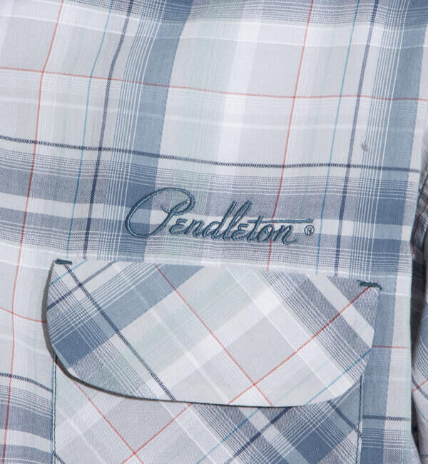 GLOSTER「【PENDLETON/ペンドルトン】オープンカラーシャツ 半袖シャツ 刺繍 ワンポイント チェック」|シャツ・ブラウス|