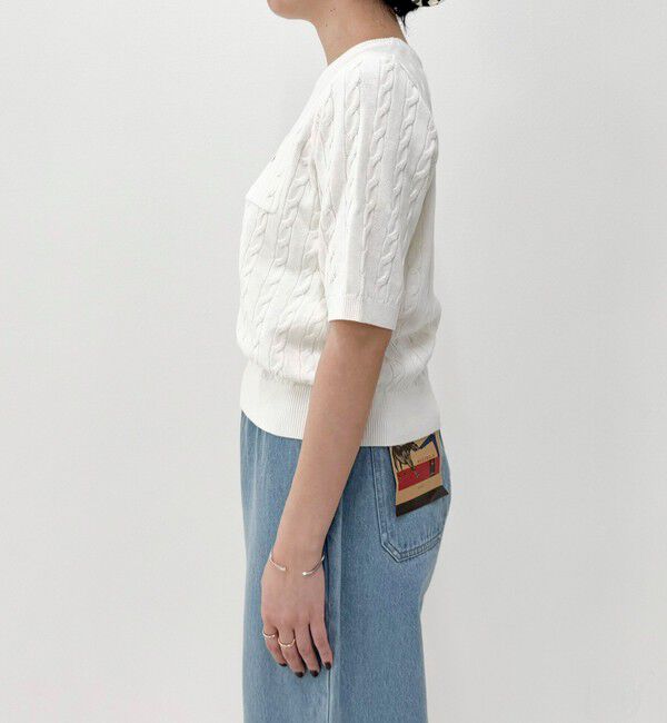 fredy emue「FR刺繍ケーブル柄ポケ付きプルオーバー」|ニット・セーター|