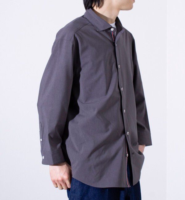 GLOSTER「【GLOSTER/グロスター】COOLMAX ポリトロ パラシュートボタン 七分袖レギュラーシャツ」|シャツ・ブラウス|