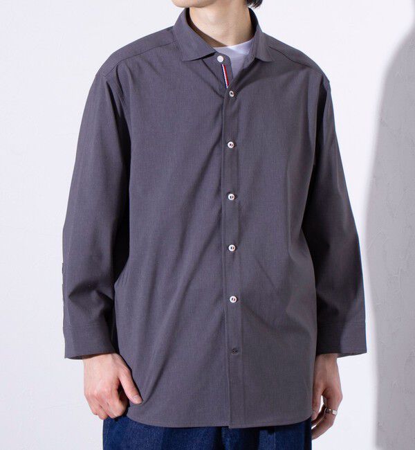 GLOSTER「【GLOSTER/グロスター】COOLMAX ポリトロ パラシュートボタン 七分袖レギュラーシャツ」|シャツ・ブラウス|