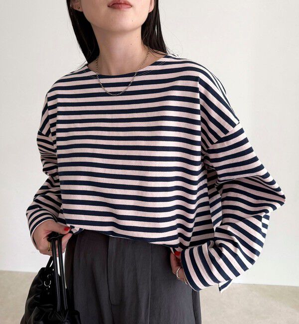 fredy emue「ボーダーハートパッチプルオーバー」|Tシャツ・カットソー|