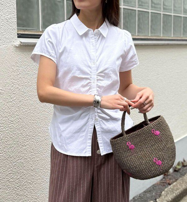 fredy emue「フロントギャザーちび袖ブラウス」|シャツ・ブラウス|