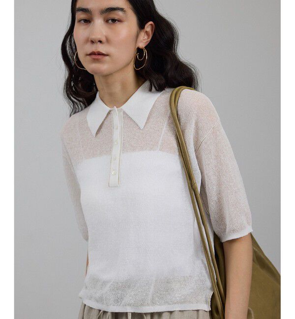 SALON adam et rope'「シアークレープクロップドポロシャツ」|ポロシャツ|オフサブ