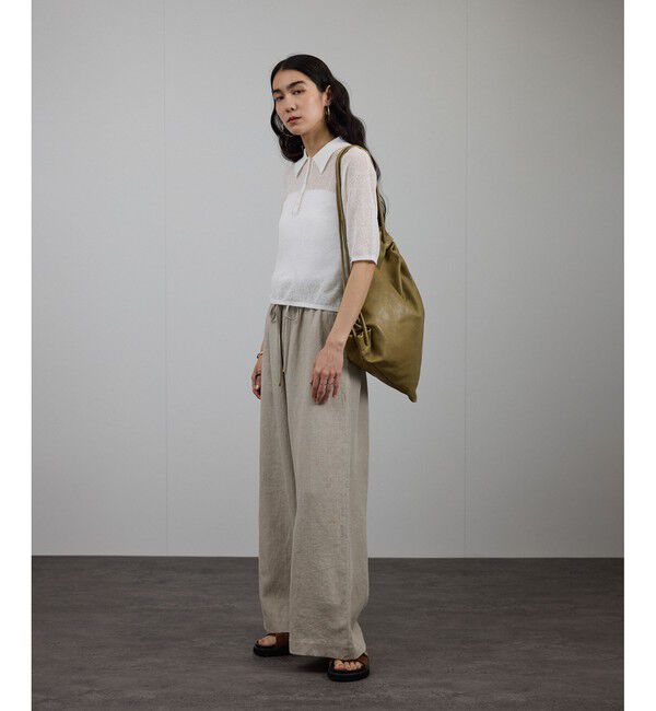 SALON adam et rope'「シアークレープクロップドポロシャツ」|ポロシャツ|