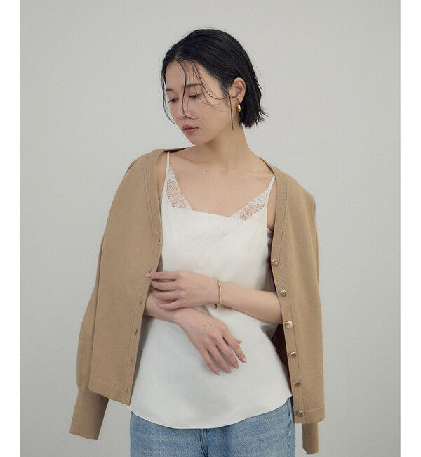 SALON adam et rope'「フレンチレースフィブリルサテンキャミソール」|キャミソール|