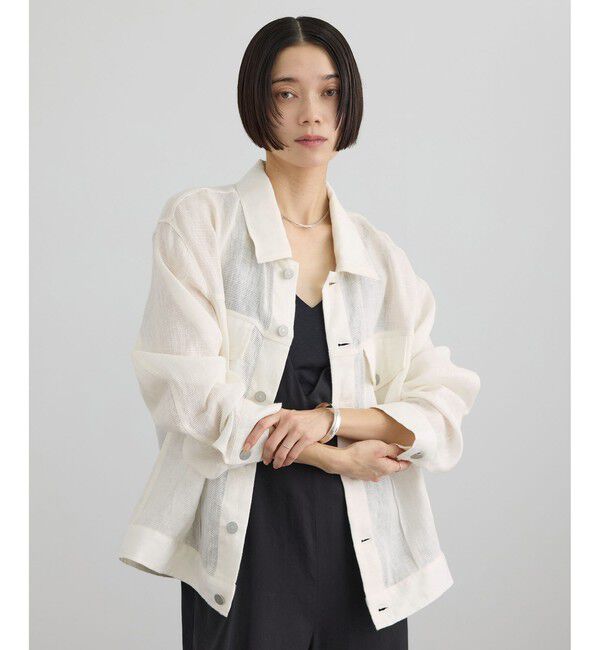 SALON adam et rope'「リネンカラミシアーGジャン」|その他|オフホワイト(15)