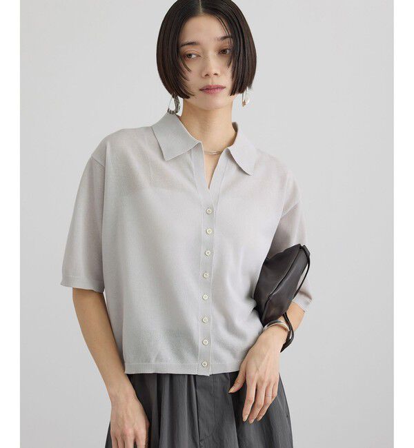 SALON adam et rope'「【WEB限定】ドライタッチスキッパーニットカーディガン / 洗える」|カーディガン|グレーサブ(09)