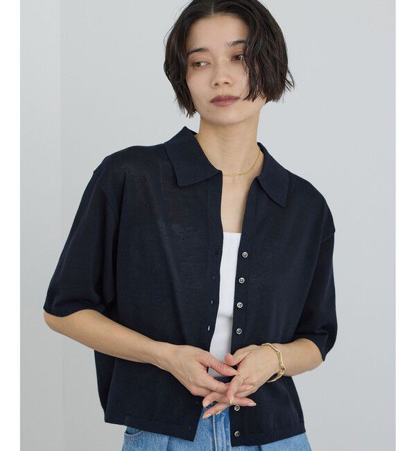 SALON adam et rope'「【WEB限定】ドライタッチスキッパーニットカーディガン / 洗える」|カーディガン|