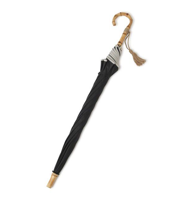 ROPE「[晴雨兼用]バンブーハンドルバイカラーパラソル(長傘・日傘)/UV100%カット/完全遮光生地」|傘|