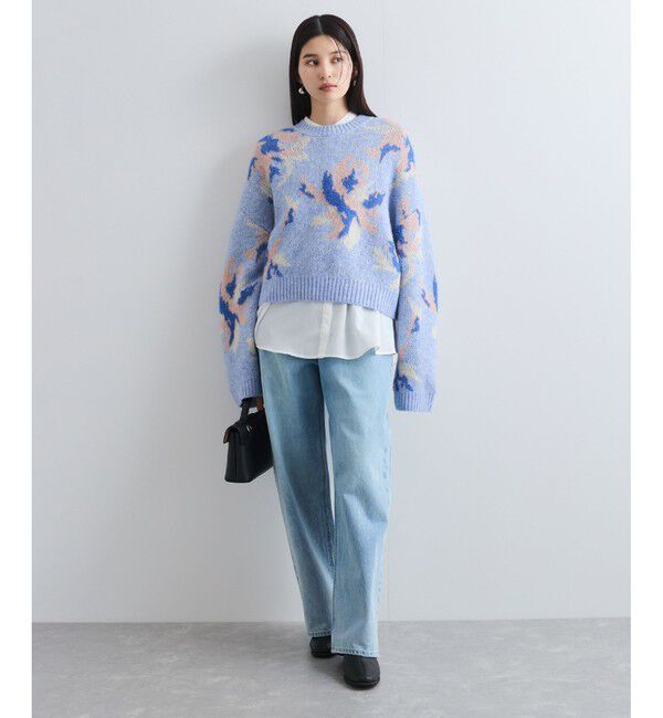 VIS「フラワージャガードニットプルオーバー」|ニット・セーター|