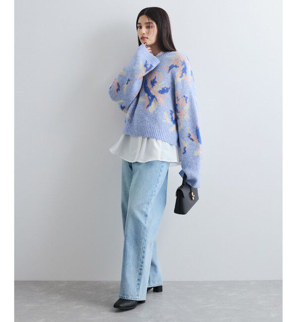 VIS「フラワージャガードニットプルオーバー」|ニット・セーター|