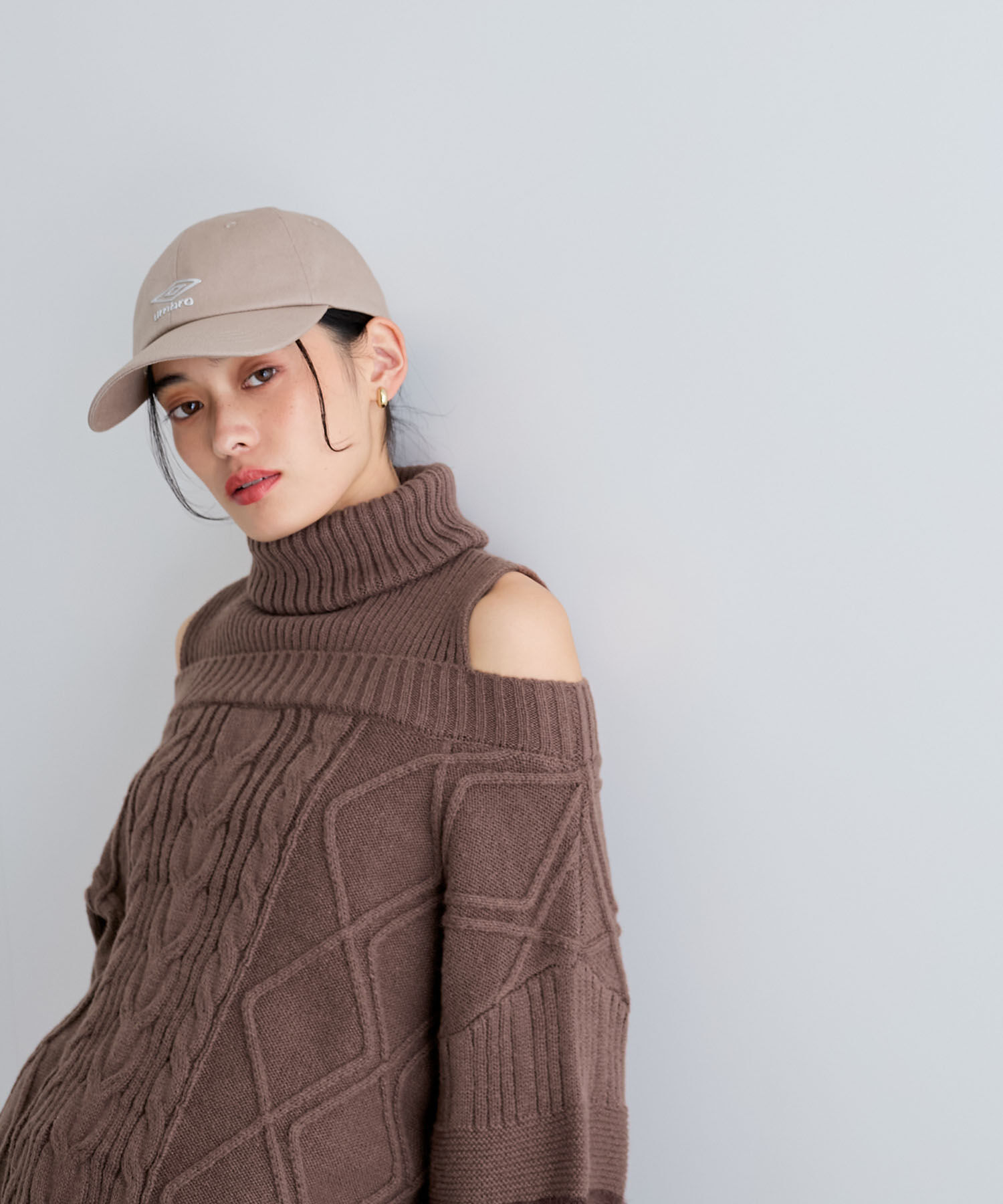 VIS「【洗える】オフショルケーブル編みミニワンピース」|ワンピース|