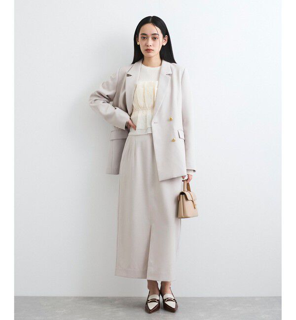 VIS「【美easy】コンフォートツイルウエストデザインIラインスカート【洗える/防シワ/UVケア】」|スカート|