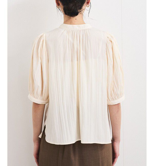 VIS「【2WAY】ビッグリボンハーフスリーブブラウス【洗える】」|シャツ・ブラウス|