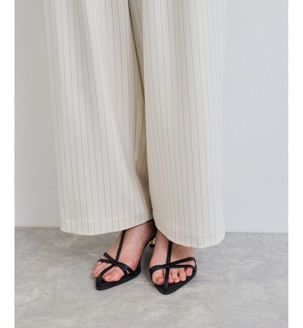 VIS「【接触冷感/UVケア】ピンストライプリラックスワイドパンツ」|チノ|