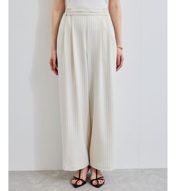 VIS「【接触冷感/UVケア】ピンストライプリラックスワイドパンツ」|チノ|