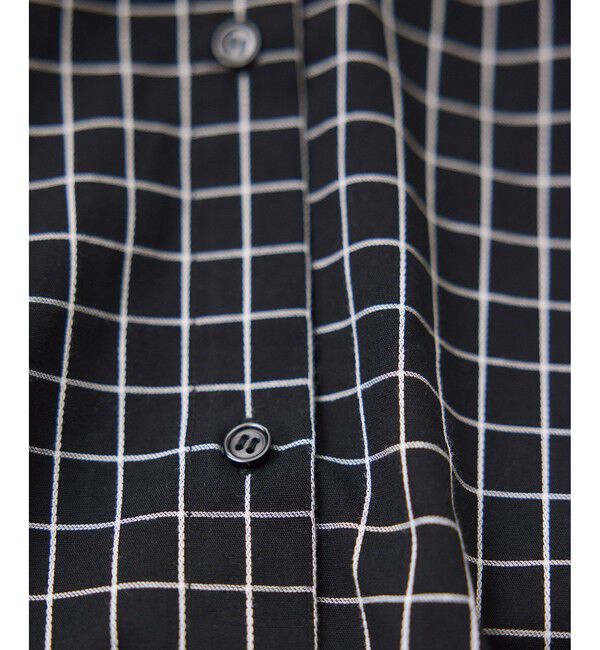 VIS「チェック＆デニムアソートボウタイリボン付きスタンドカラーシャツ」|シャツ・ブラウス|